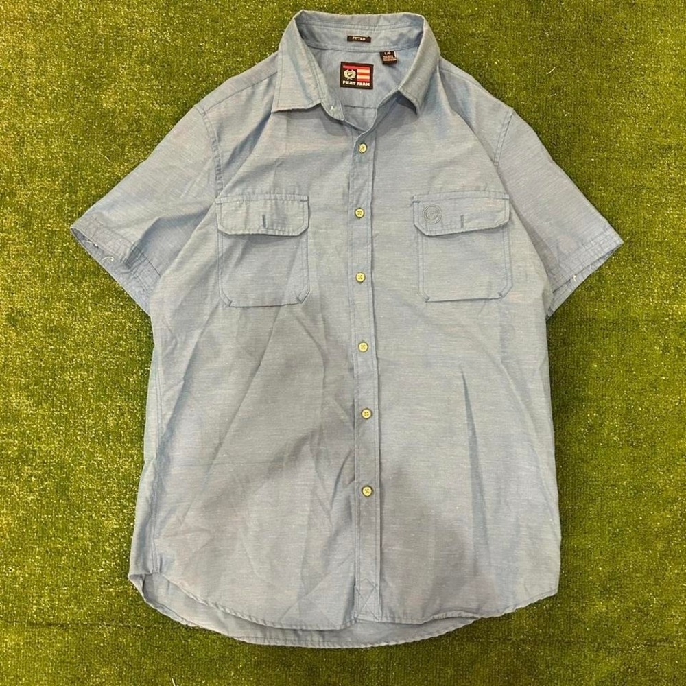 Phat Farm Blue Button-Down Shirt Adult Large‎